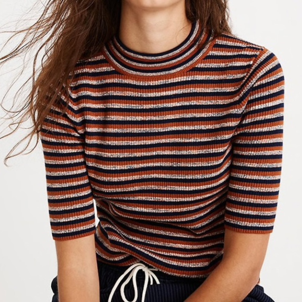 Madewell Dalston Mockneck Sweater in Stripe
